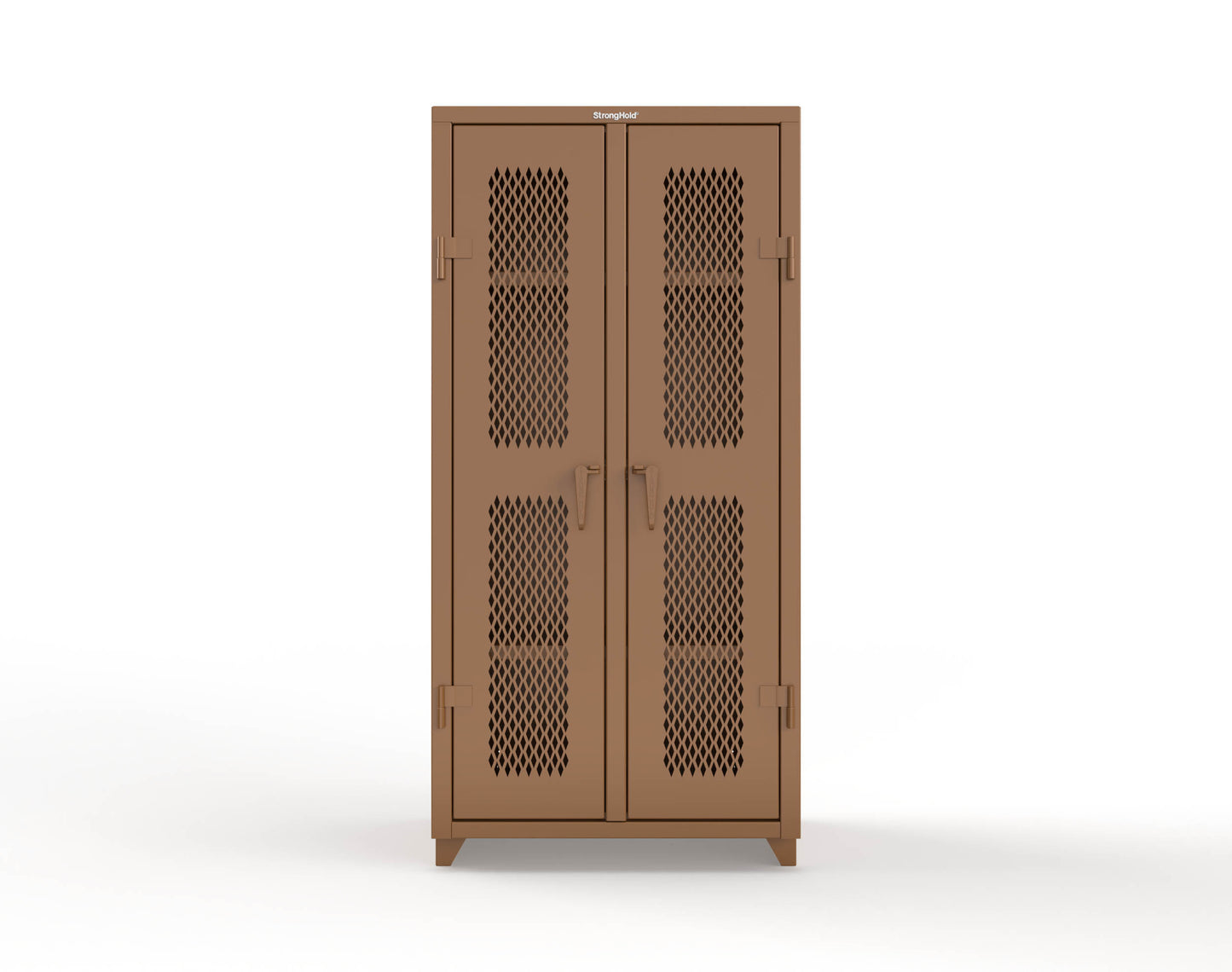 Extra Heavy Duty 14 GA Double Shift Ventilated (Diamond) Cabinet with 6 Shelves - 36 In. W x 24 In. D x 75 In. H - 36-DS-V-246-L-8008