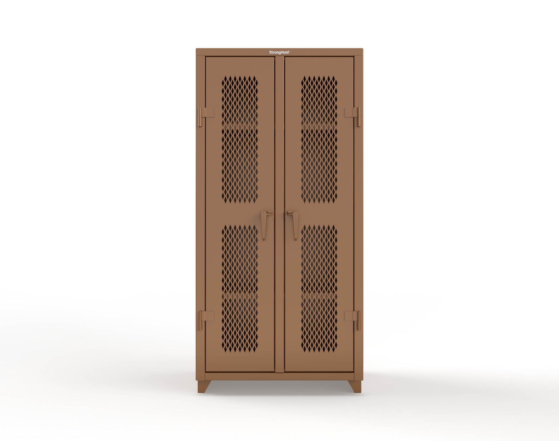 Extra Heavy Duty 14 GA Double Shift Ventilated (Diamond) Cabinet with 6 Shelves - 36 In. W x 24 In. D x 75 In. H - 36-DS-V-246-L-8008