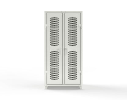 Extra Heavy Duty 14 GA Double Shift Ventilated (Diamond) Cabinet with 6 Shelves - 36 In. W x 24 In. D x 75 In. H - 36-DS-V-246-L-9003