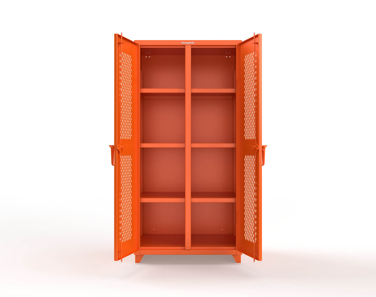 Extra Heavy Duty 14 GA Double Shift Ventilated (Diamond) Cabinet with 6 Shelves - 36 In. W x 24 In. D x 75 In. H - 36-DS-V-246-L-2009