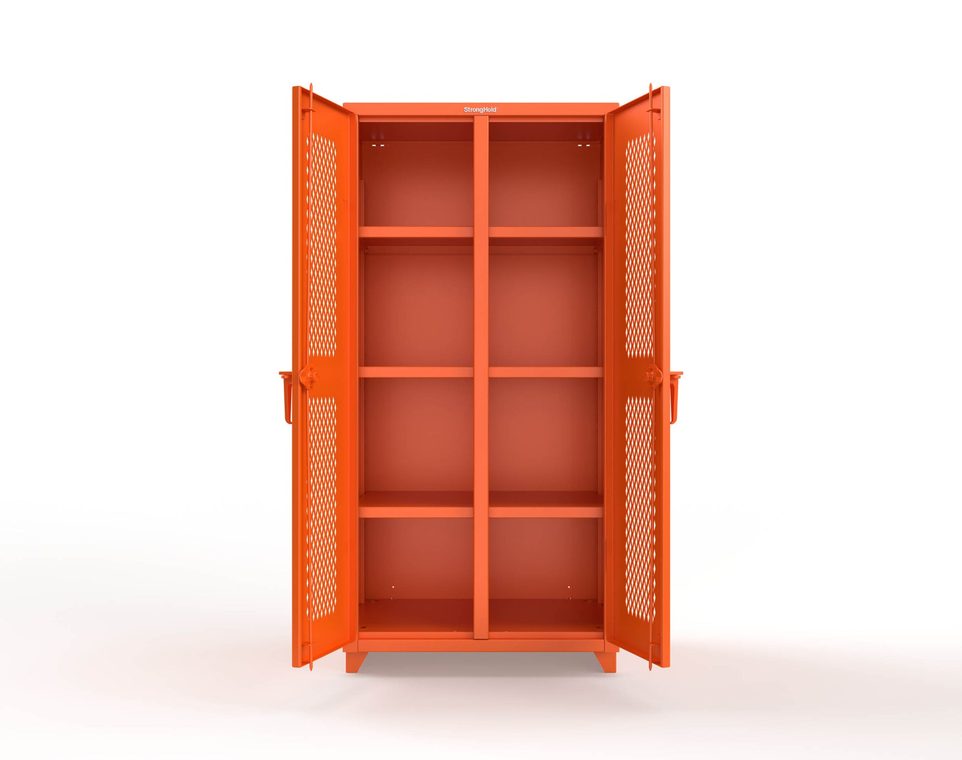 Extra Heavy Duty 14 GA Double Shift Ventilated (Diamond) Cabinet with 6 Shelves - 36 In. W x 24 In. D x 75 In. H - 36-DS-V-246-L-2009