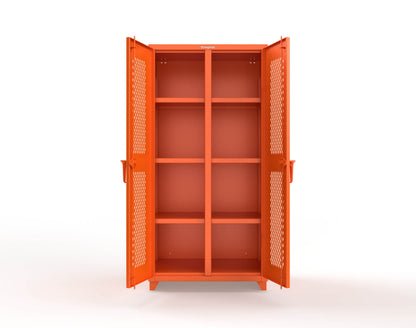Extra Heavy Duty 14 GA Double Shift Ventilated (Diamond) Cabinet with 6 Shelves - 36 In. W x 24 In. D x 75 In. H - 36-DS-V-246-L-2009