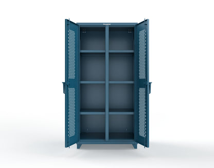 Extra Heavy Duty 14 GA Double Shift Ventilated (Diamond) Cabinet with 6 Shelves - 36 In. W x 24 In. D x 75 In. H - 36-DS-V-246-L-5001