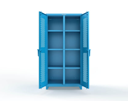 Extra Heavy Duty 14 GA Double Shift Ventilated (Diamond) Cabinet with 6 Shelves - 36 In. W x 24 In. D x 75 In. H - 36-DS-V-246-L-5012