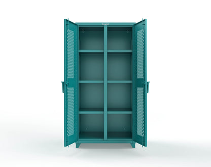 Extra Heavy Duty 14 GA Double Shift Ventilated (Diamond) Cabinet with 6 Shelves - 36 In. W x 24 In. D x 75 In. H - 36-DS-V-246-L-5021