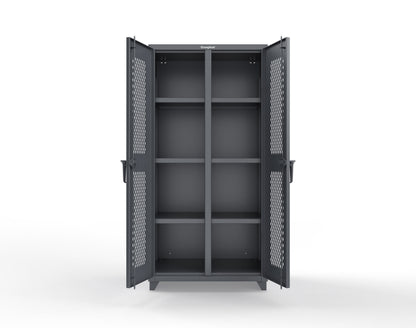 Extra Heavy Duty 14 GA Double Shift Ventilated (Diamond) Cabinet with 6 Shelves - 36 In. W x 24 In. D x 75 In. H - 36-DS-V-246-L-7024