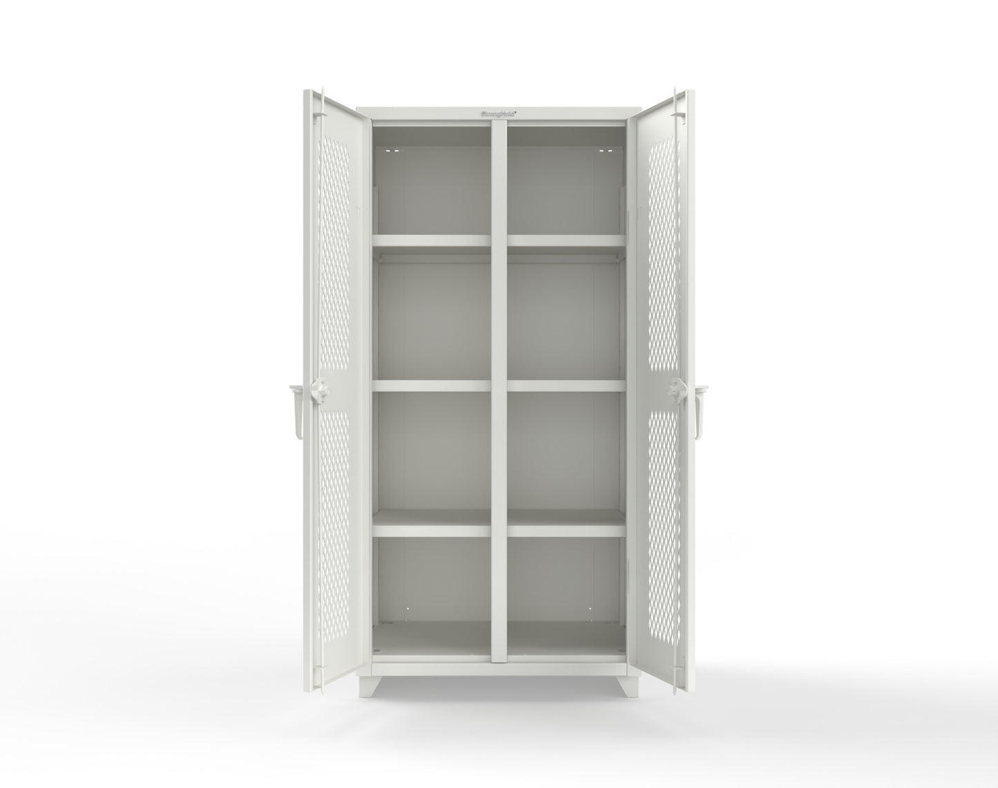 Extra Heavy Duty 14 GA Double Shift Ventilated (Diamond) Cabinet with 6 Shelves - 36 In. W x 24 In. D x 75 In. H - 36-DS-V-246-L-9003