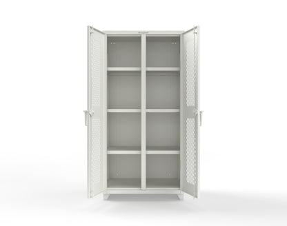 Extra Heavy Duty 14 GA Double Shift Ventilated (Diamond) Cabinet with 6 Shelves - 36 In. W x 24 In. D x 75 In. H - 36-DS-V-246-L-9003