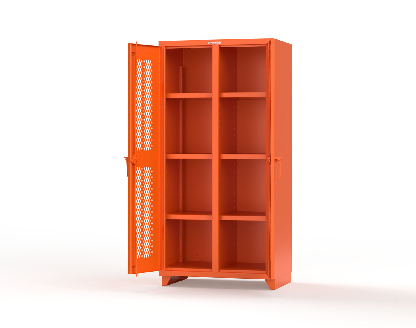 Extra Heavy Duty 14 GA Double Shift Ventilated (Diamond) Cabinet with 6 Shelves - 36 In. W x 24 In. D x 75 In. H - 36-DS-V-246-L-2009