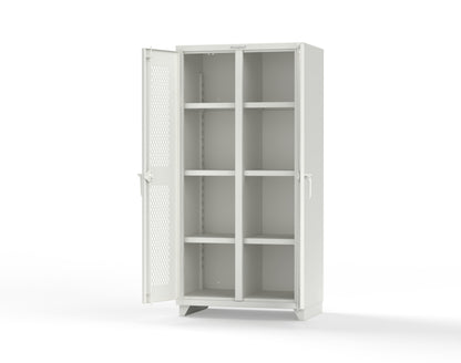 Extra Heavy Duty 14 GA Double Shift Ventilated (Diamond) Cabinet with 6 Shelves - 36 In. W x 24 In. D x 75 In. H - 36-DS-V-246-L-9003