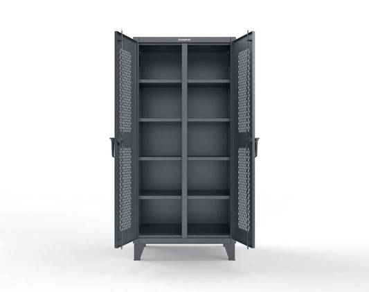 Extreme Duty 12 GA Ventilated (Diamond) Double Shift Cabinet with 8 Shelves - 36 In. W x 24 In. D x 78 In. H - 36-DS-V-248-7024