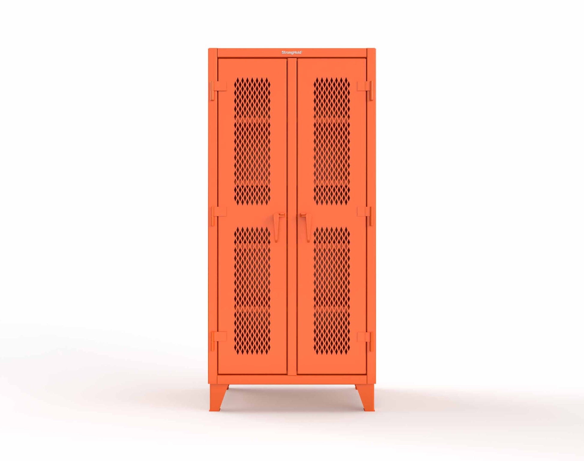 Extreme Duty 12 GA Ventilated (Diamond) Double Shift Cabinet with 8 Shelves - 36 In. W x 24 In. D x 78 In. H - 36-DS-V-248-2009