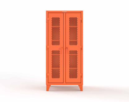 Extreme Duty 12 GA Ventilated (Diamond) Double Shift Cabinet with 8 Shelves - 36 In. W x 24 In. D x 78 In. H - 36-DS-V-248-2009