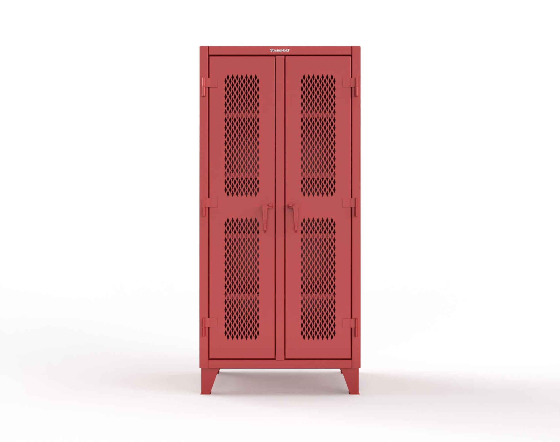Extreme Duty 12 GA Ventilated (Diamond) Double Shift Cabinet with 8 Shelves - 36 In. W x 24 In. D x 78 In. H - 36-DS-V-248-3001