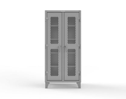 Extreme Duty 12 GA Ventilated (Diamond) Double Shift Cabinet with 8 Shelves - 36 In. W x 24 In. D x 78 In. H - 36-DS-V-248-7037