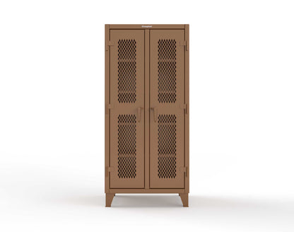 Extreme Duty 12 GA Ventilated (Diamond) Double Shift Cabinet with 8 Shelves - 36 In. W x 24 In. D x 78 In. H - 36-DS-V-248-8008