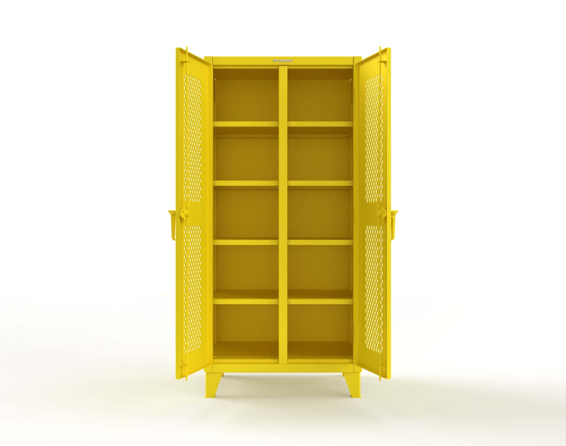 Extreme Duty 12 GA Ventilated (Diamond) Double Shift Cabinet with 8 Shelves - 36 In. W x 24 In. D x 78 In. H - 36-DS-V-248-1021