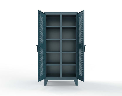 Extreme Duty 12 GA Ventilated (Diamond) Double Shift Cabinet with 8 Shelves - 36 In. W x 24 In. D x 78 In. H - 36-DS-V-248-5001
