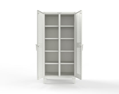 Extreme Duty 12 GA Ventilated (Diamond) Double Shift Cabinet with 8 Shelves - 36 In. W x 24 In. D x 78 In. H - 36-DS-V-248-9003