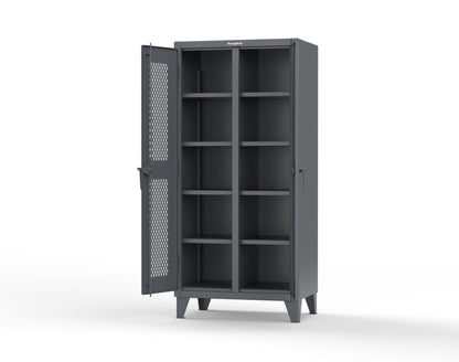 Extreme Duty 12 GA Ventilated (Diamond) Double Shift Cabinet with 8 Shelves - 36 In. W x 24 In. D x 78 In. H - 36-DS-V-248-7024