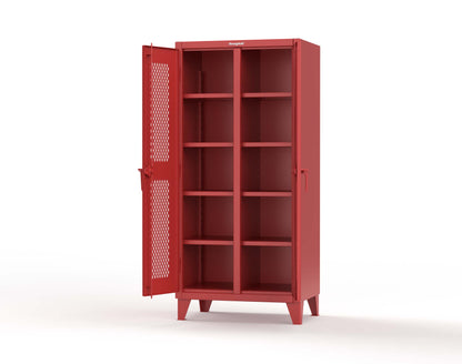 Extreme Duty 12 GA Ventilated (Diamond) Double Shift Cabinet with 8 Shelves - 36 In. W x 24 In. D x 78 In. H - 36-DS-V-248-3001