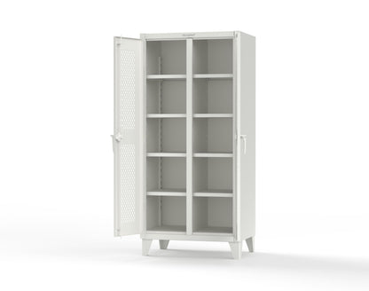 Extreme Duty 12 GA Ventilated (Diamond) Double Shift Cabinet with 8 Shelves - 36 In. W x 24 In. D x 78 In. H - 36-DS-V-248-9003