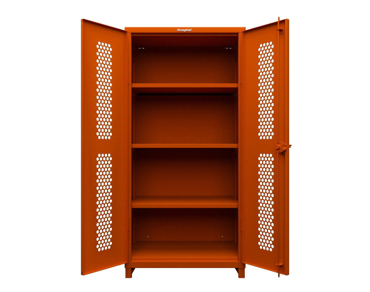 Extra Heavy Duty 14 GA Cabinet with Ventilated (Hex) Doors - 36 In. W x 24 In. D x 75 In. H