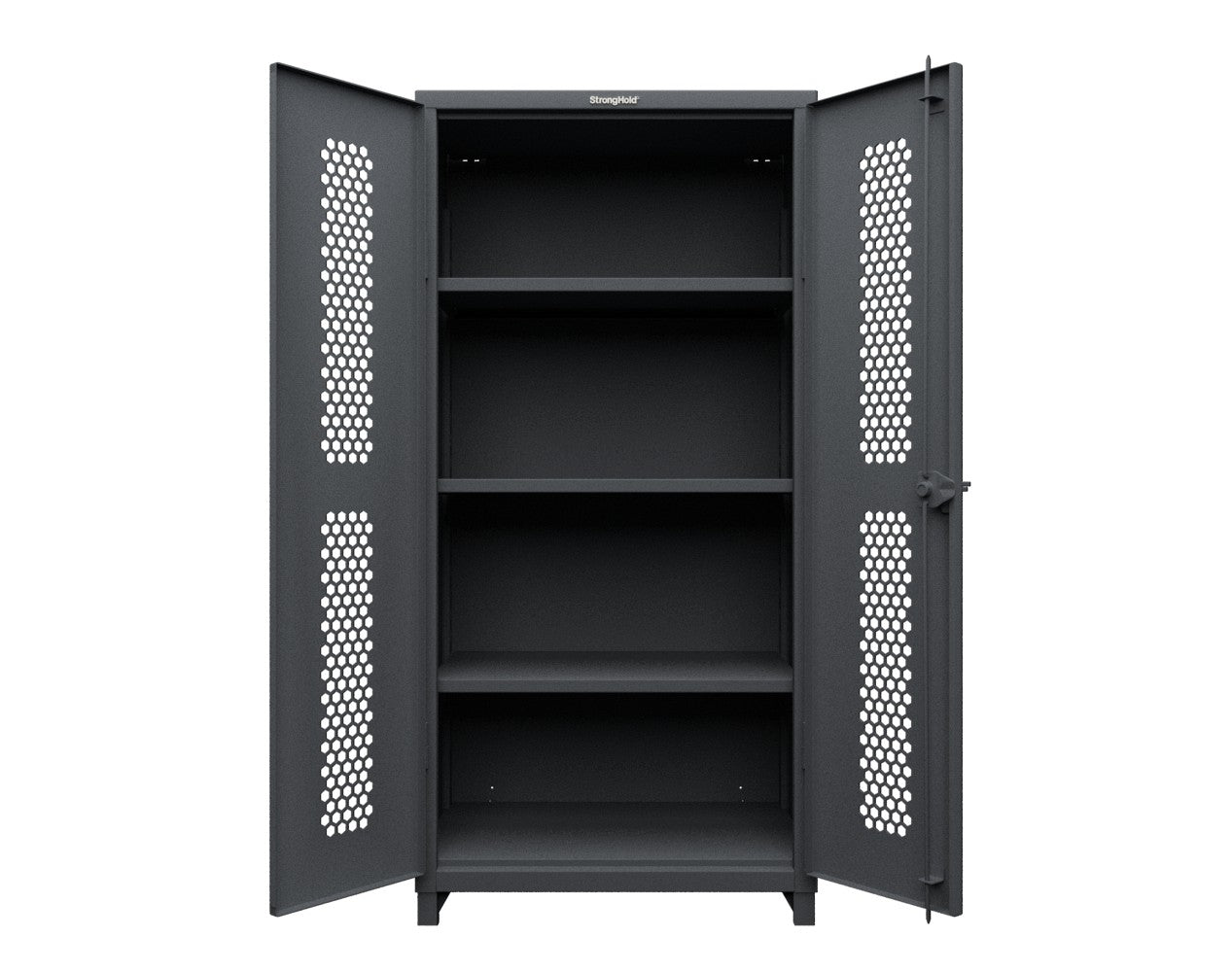 Extra Heavy Duty 14 GA Cabinet with Ventilated (Hex) Doors - 36 In. W x 24 In. D x 75 In. H