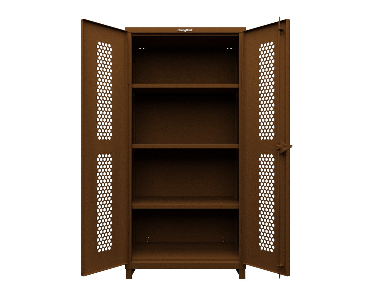 Extra Heavy Duty 14 GA Cabinet with Ventilated (Hex) Doors - 36 In. W x 24 In. D x 75 In. H