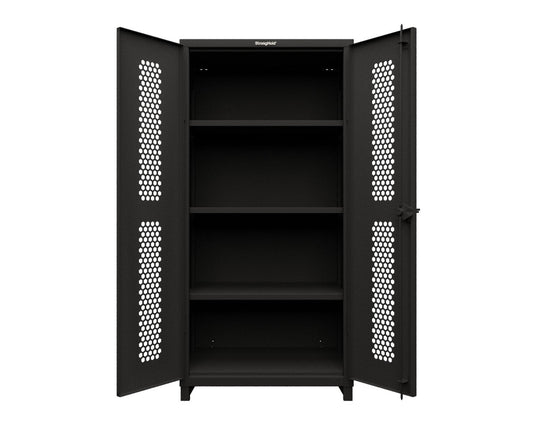 Extra Heavy Duty 14 GA Cabinet with Ventilated (Hex) Doors - 36 In. W x 24 In. D x 75 In. H