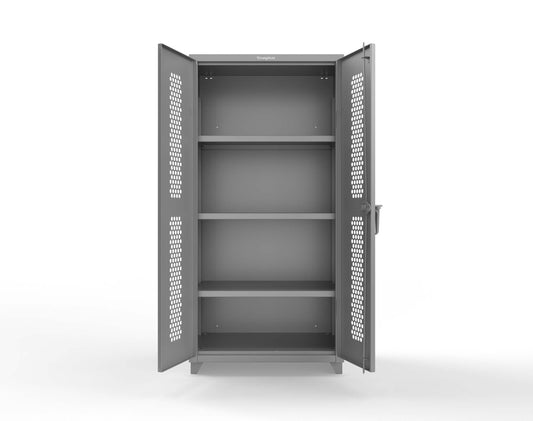 Extra Heavy Duty 14 GA Cabinet with Ventilated (Hex) Doors - 36 In. W x 24 In. D x 75 In. H - 36-H-243-L-7037