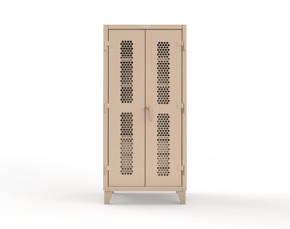 Extreme Duty 12 GA Ventilated (Hex) Cabinet with 6 Half-Width Drawers, 4 Shelves - 36 In. W x 24 In. D x 78 In. H - 36-H-244-6/5DB-1019