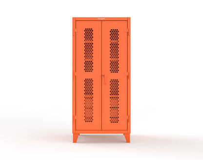 Extreme Duty 12 GA Ventilated (Hex) Cabinet with 6 Half-Width Drawers, 4 Shelves - 36 In. W x 24 In. D x 78 In. H - 36-H-244-6/5DB-2009