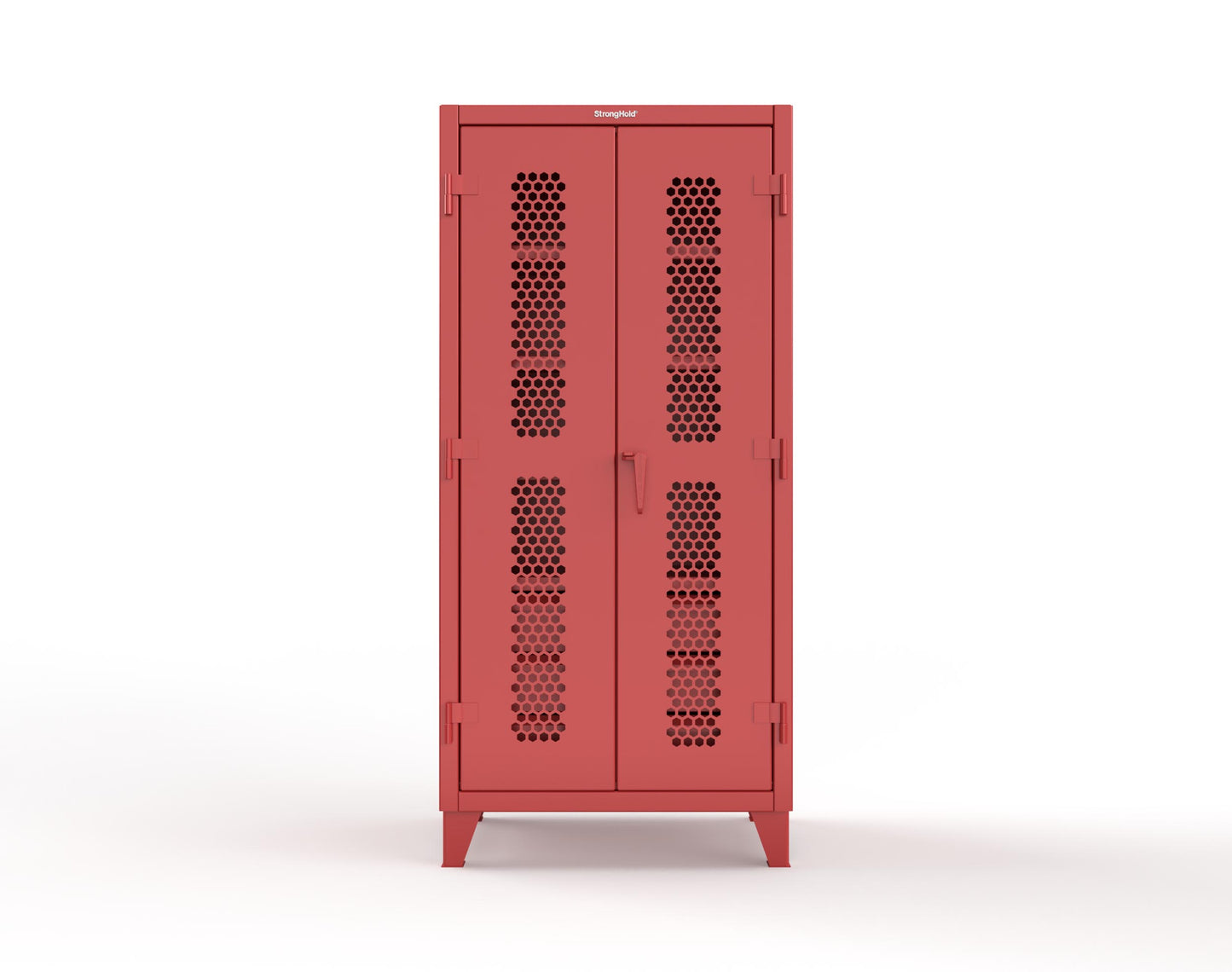 Extreme Duty 12 GA Ventilated (Hex) Cabinet with 6 Half-Width Drawers, 4 Shelves - 36 In. W x 24 In. D x 78 In. H - 36-H-244-6/5DB-3001