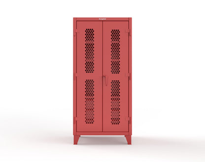 Extreme Duty 12 GA Ventilated (Hex) Cabinet with 6 Half-Width Drawers, 4 Shelves - 36 In. W x 24 In. D x 78 In. H - 36-H-244-6/5DB-3001