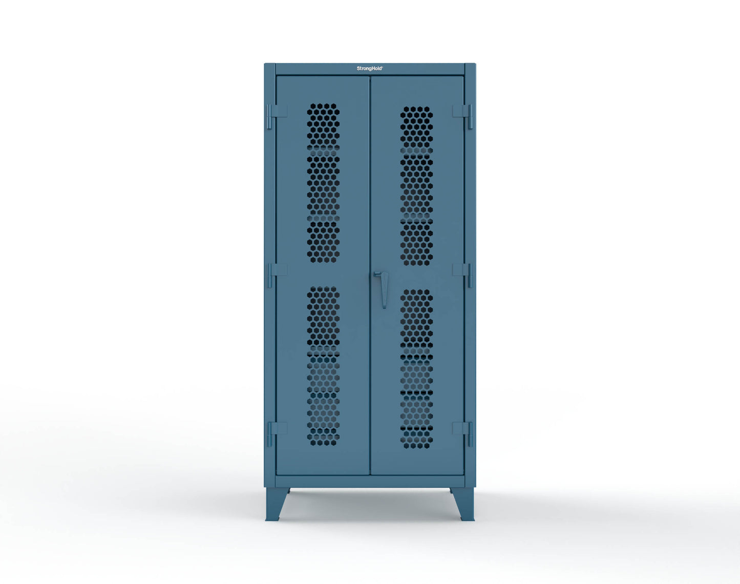 Extreme Duty 12 GA Ventilated (Hex) Cabinet with 6 Half-Width Drawers, 4 Shelves - 36 In. W x 24 In. D x 78 In. H - 36-H-244-6/5DB-5001