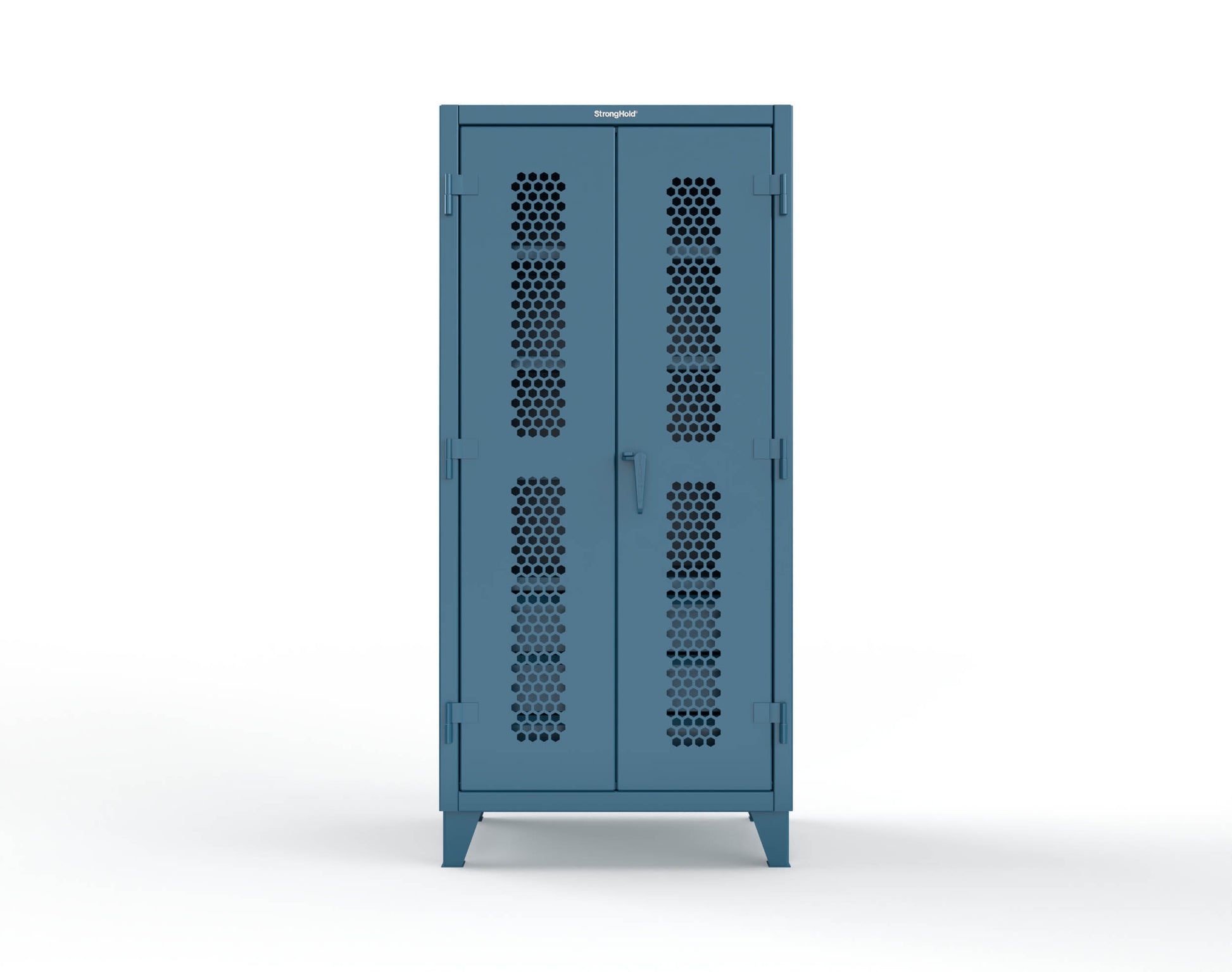 Extreme Duty 12 GA Ventilated (Hex) Cabinet with 6 Half-Width Drawers, 4 Shelves - 36 In. W x 24 In. D x 78 In. H - 36-H-244-6/5DB-5001