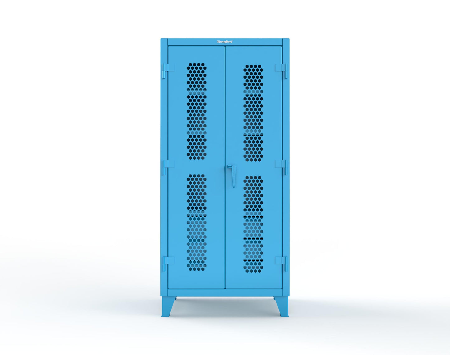 Extreme Duty 12 GA Ventilated (Hex) Cabinet with 6 Half-Width Drawers, 4 Shelves - 36 In. W x 24 In. D x 78 In. H - 36-H-244-6/5DB-5012