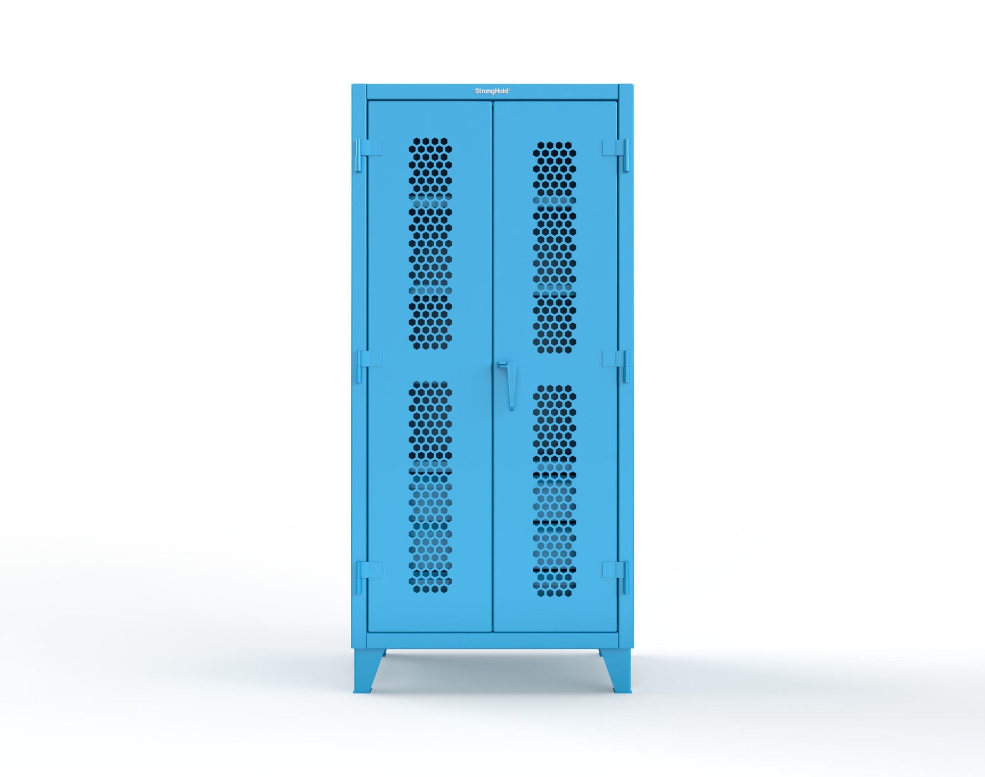 Extreme Duty 12 GA Ventilated (Hex) Cabinet with 6 Half-Width Drawers, 4 Shelves - 36 In. W x 24 In. D x 78 In. H - 36-H-244-6/5DB-5012