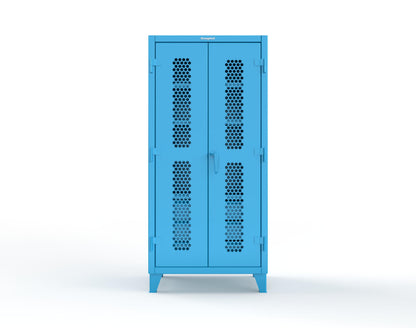 Extreme Duty 12 GA Ventilated (Hex) Cabinet with 6 Half-Width Drawers, 4 Shelves - 36 In. W x 24 In. D x 78 In. H - 36-H-244-6/5DB-5012