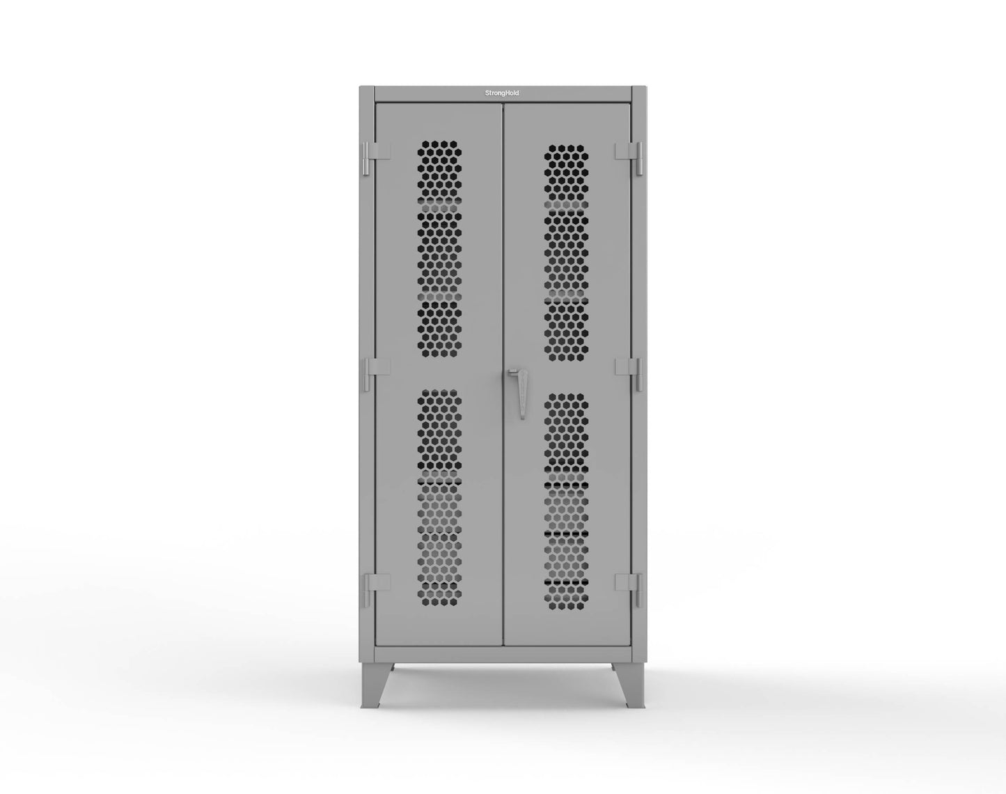 Extreme Duty 12 GA Ventilated (Hex) Cabinet with 6 Half-Width Drawers, 4 Shelves - 36 In. W x 24 In. D x 78 In. H - 36-H-244-6/5DB-7037