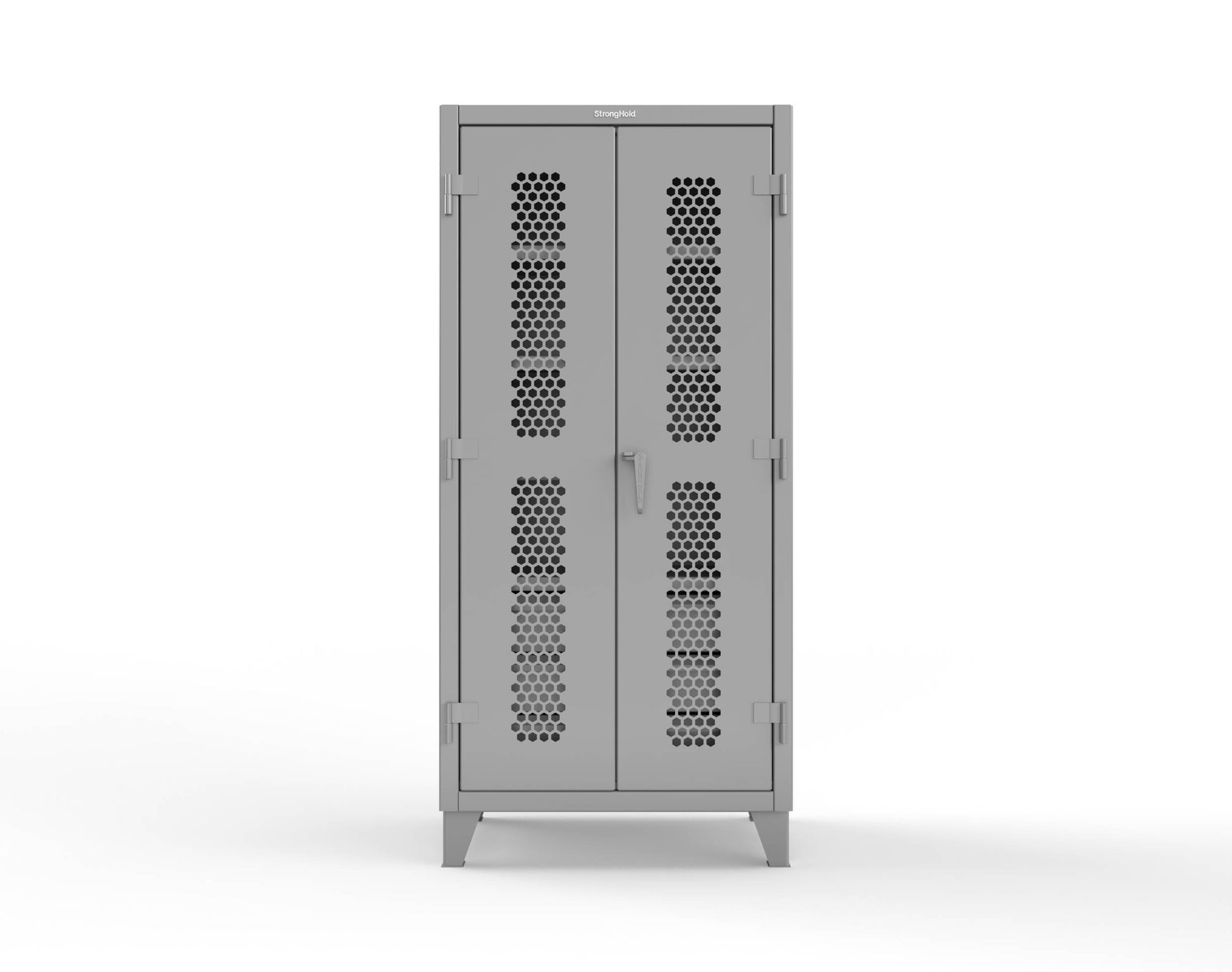Extreme Duty 12 GA Ventilated (Hex) Cabinet with 6 Half-Width Drawers, 4 Shelves - 36 In. W x 24 In. D x 78 In. H - 36-H-244-6/5DB-7037