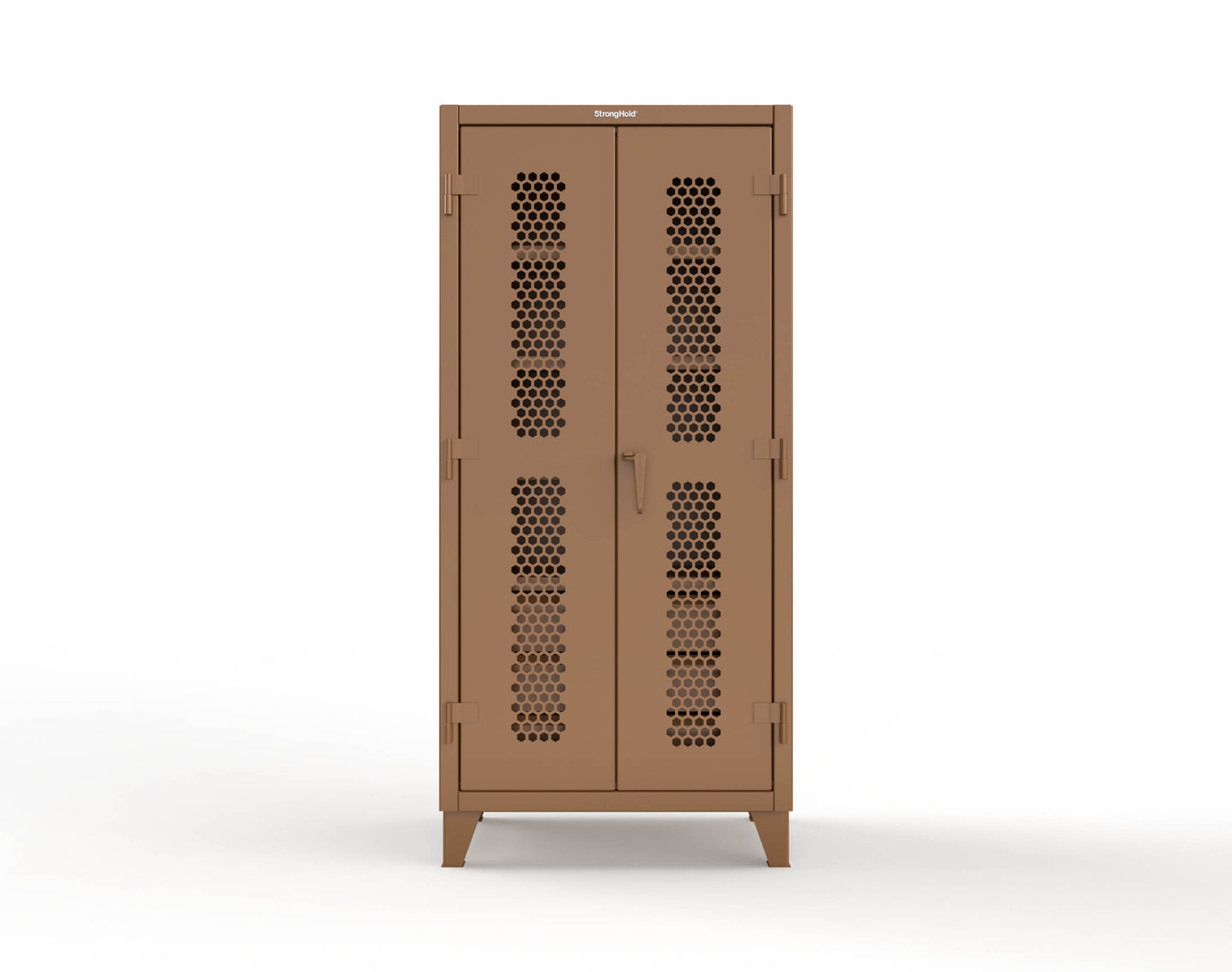 Extreme Duty 12 GA Ventilated (Hex) Cabinet with 6 Half-Width Drawers, 4 Shelves - 36 In. W x 24 In. D x 78 In. H - 36-H-244-6/5DB-8008