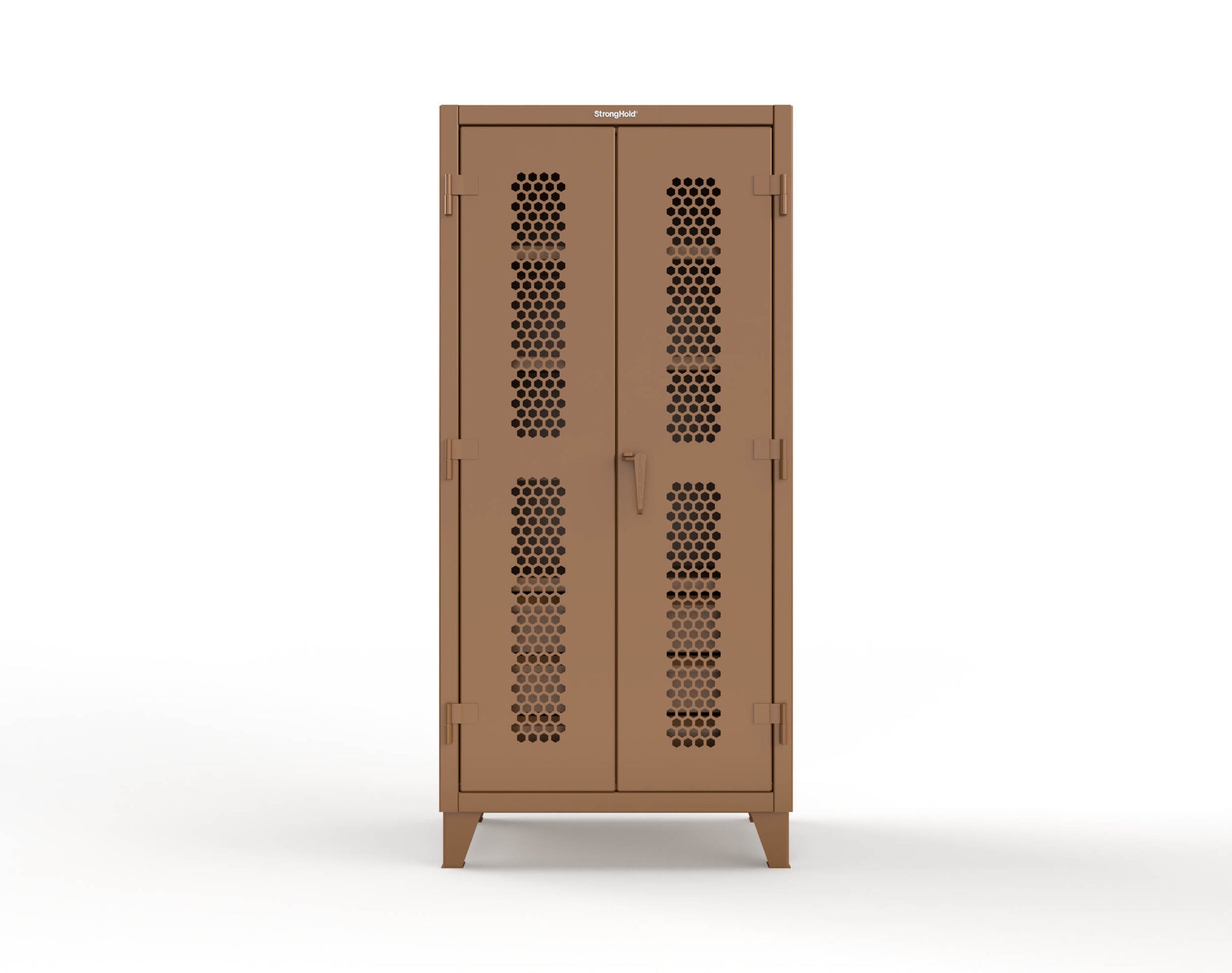 Extreme Duty 12 GA Ventilated (Hex) Cabinet with 6 Half-Width Drawers, 4 Shelves - 36 In. W x 24 In. D x 78 In. H - 36-H-244-6/5DB-8008
