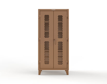 Extreme Duty 12 GA Ventilated (Hex) Cabinet with 6 Half-Width Drawers, 4 Shelves - 36 In. W x 24 In. D x 78 In. H - 36-H-244-6/5DB-8008