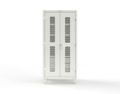Extreme Duty 12 GA Ventilated (Hex) Cabinet with 6 Half-Width Drawers, 4 Shelves - 36 In. W x 24 In. D x 78 In. H - 36-H-244-6/5DB-9003