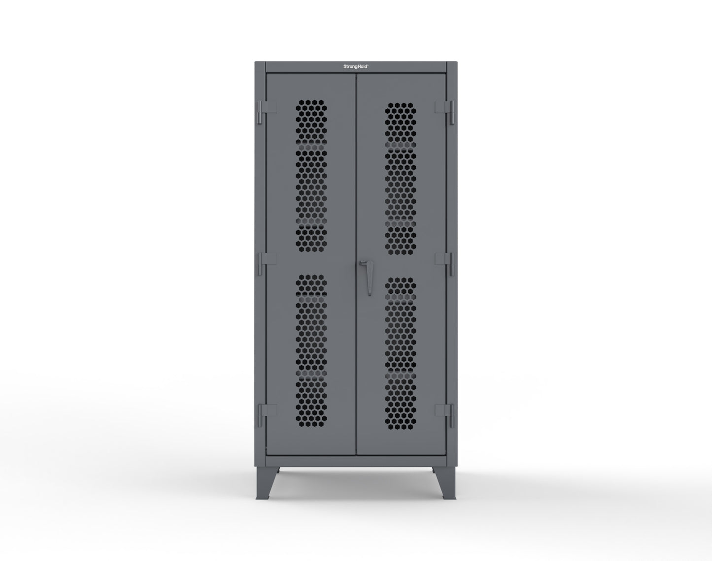 Extreme Duty 12 GA Cabinet with Ventilated (Hex) Doors - 36 In. W x 24 In. D x 78 In. H - 36-H-244-7024