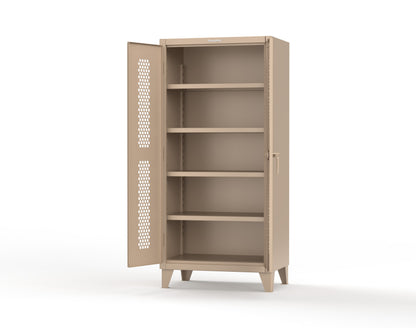 Extreme Duty 12 GA Cabinet with Ventilated (Hex) Doors - 36 In. W x 24 In. D x 78 In. H - 36-H-244-1019