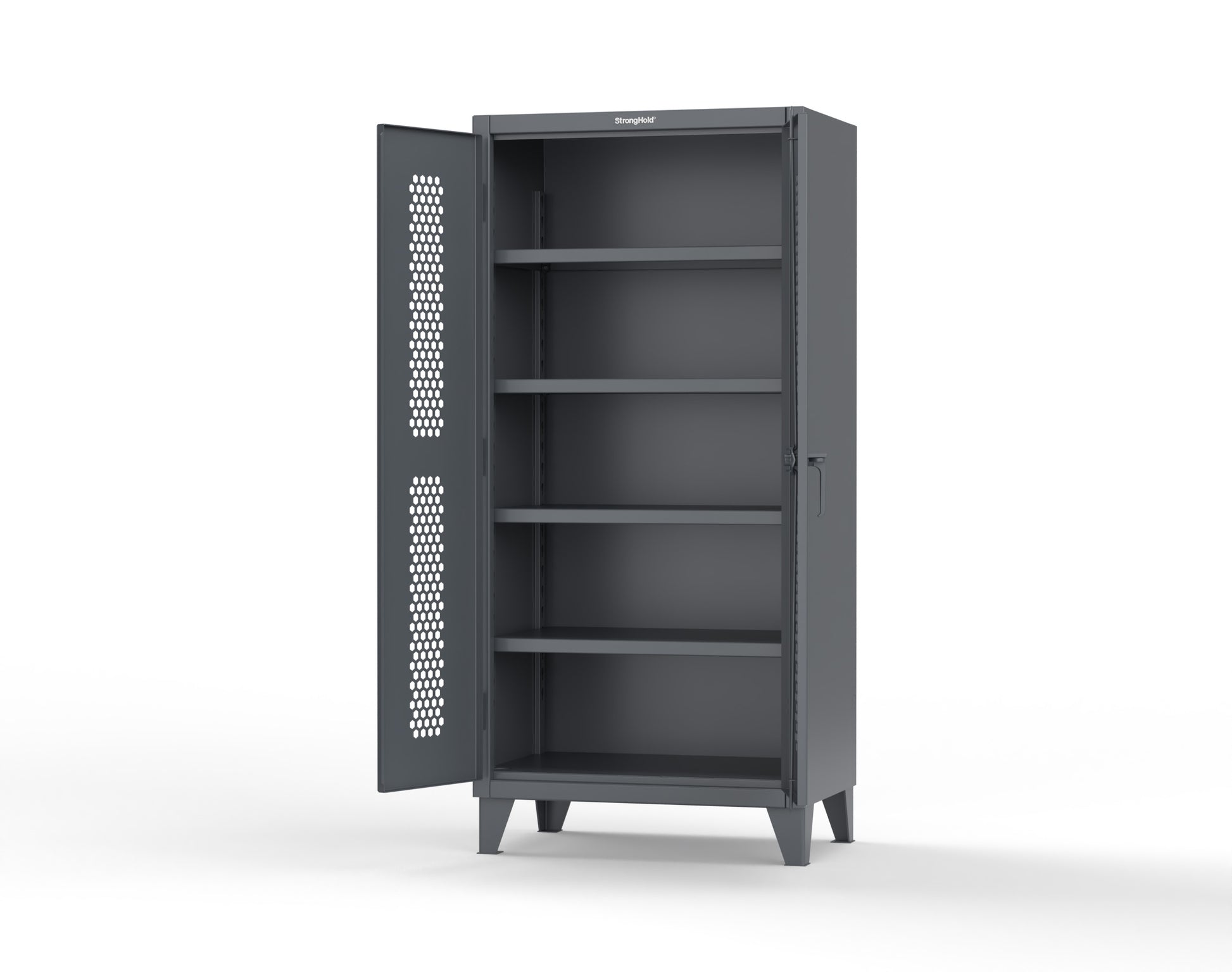 Extreme Duty 12 GA Cabinet with Ventilated (Hex) Doors - 36 In. W x 24 In. D x 78 In. H - 36-H-244-7024