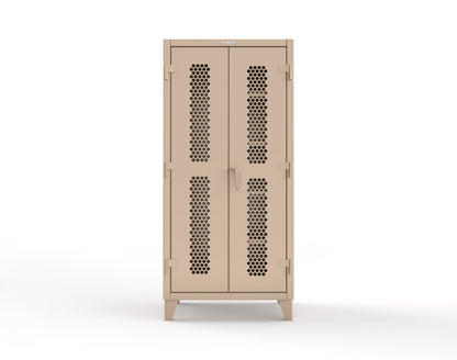 Extreme Duty 12 GA Ventilated (Hex) Janitorial Cabinet with 4 Shelves - 36 In. W x 24 In. D x 78 In. H - 36-H-BC-244-1019